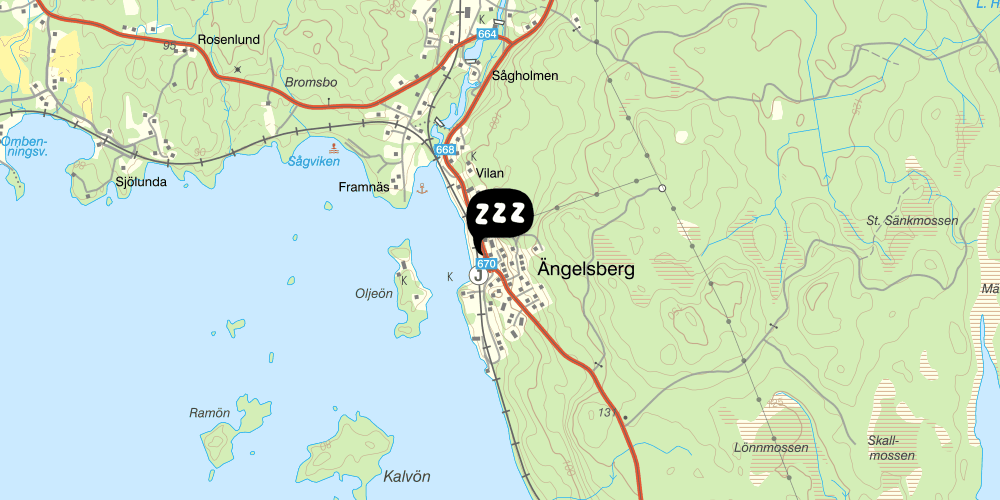 Map showing the location of Vandrarhemmet Tallbacka Ängelsberg