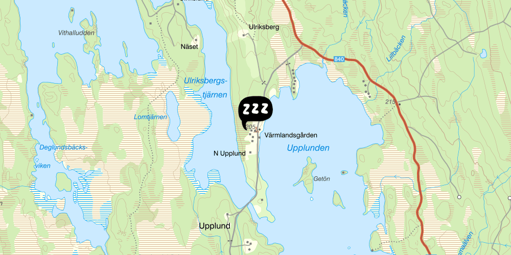 Map showing the location of Värmlandsgården