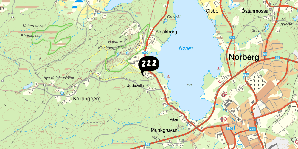Map showing the location of Gruvbyn, STF Vandrarhem Norberg