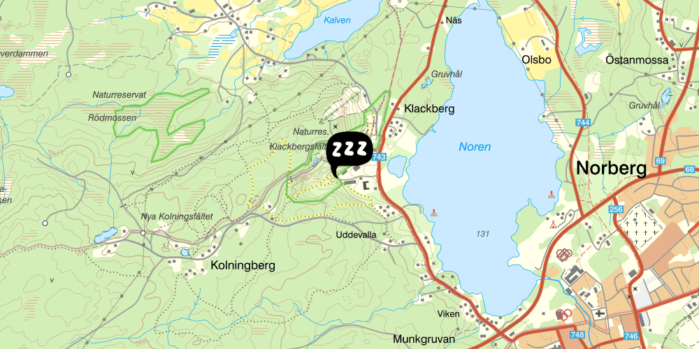 Map showing the location of Klackbergsgården