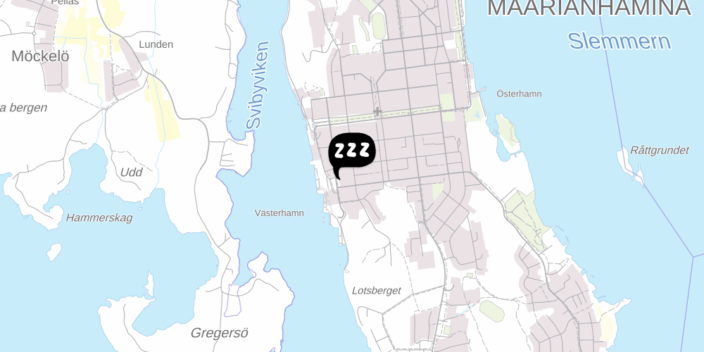 Map showing the location of Kronan Gästhem