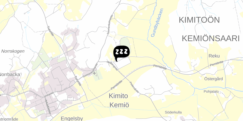 Map showing the location of Hostel Brusaby