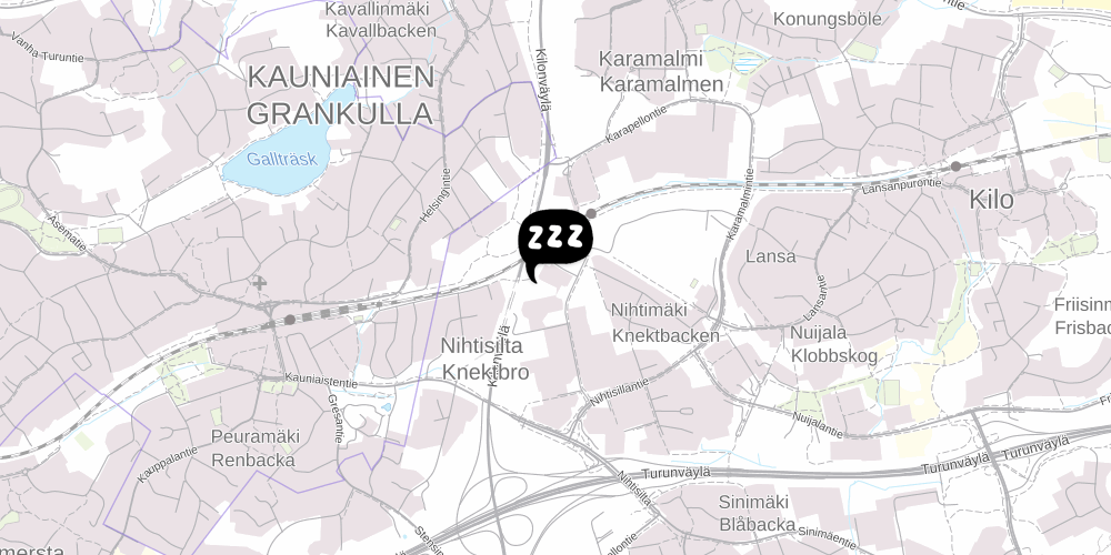 Map showing the location of Forenom Hostel Espoo Kilo