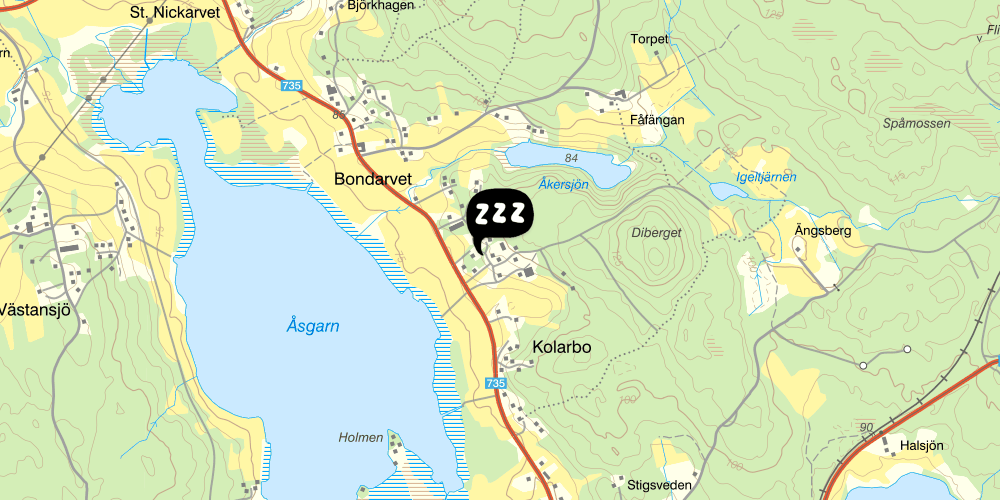 Map showing the location of Kolarbo gård