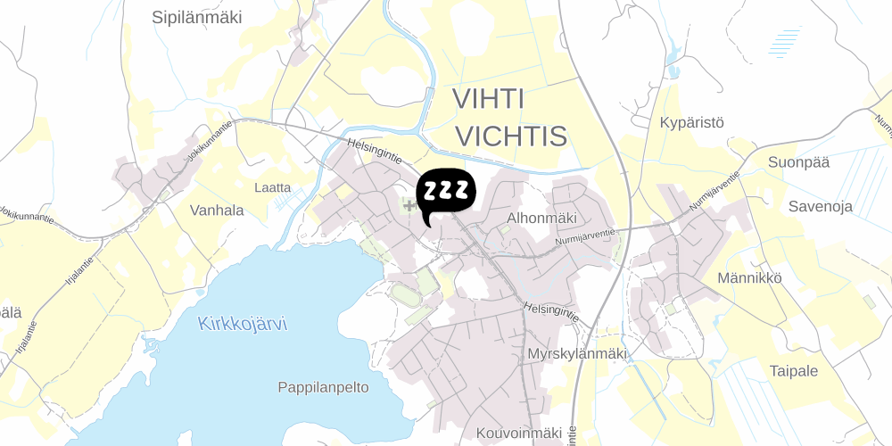 Map showing the location of Selli majoitus