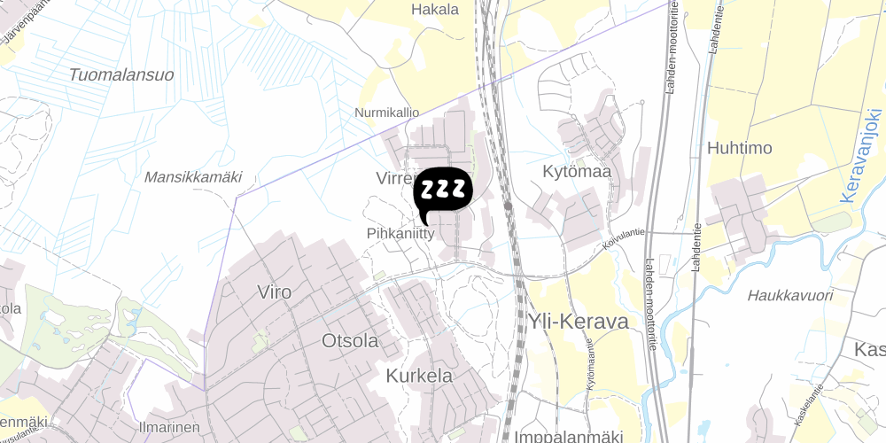 Map showing the location of Forenom Hostel Kerava