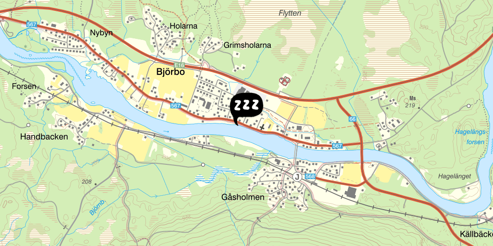 Map showing the location of Länsmansgården