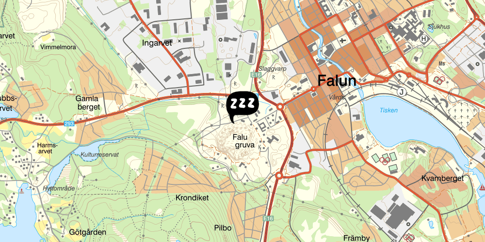 Map showing the location of Polhem Bed and Breakfast