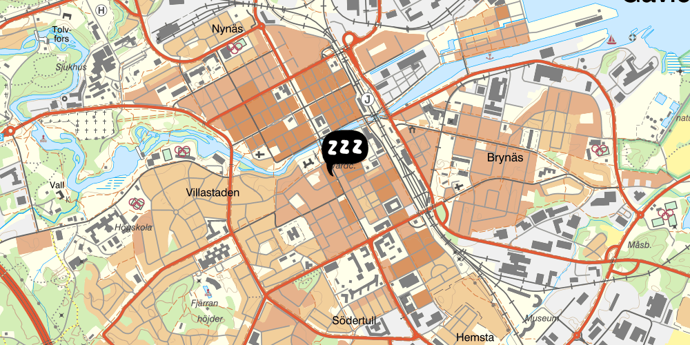 Map showing the location of Gefle Vandrarhem