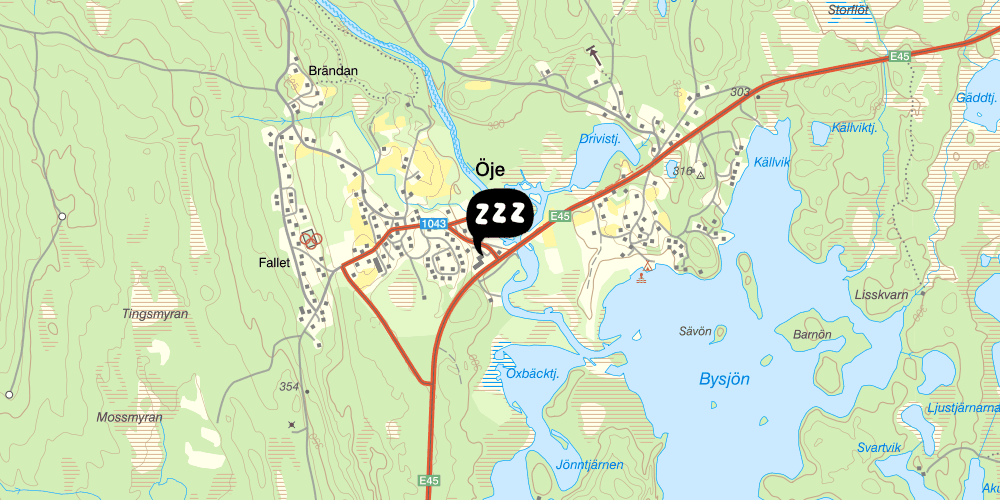 Map showing the location of Öje vandrarhem