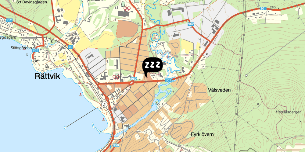 Map showing the location of Rättviksgårdens Vandrarhem