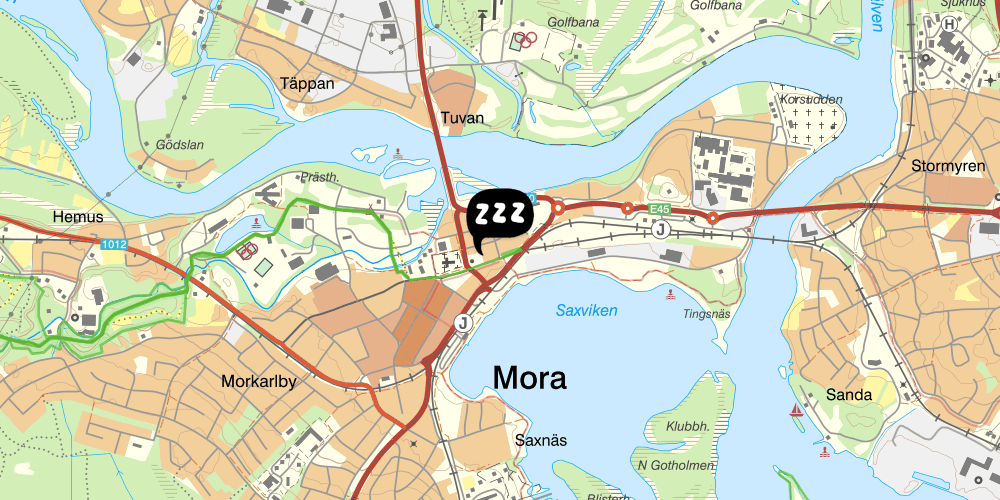 Map showing the location of Målkullorna Hostel