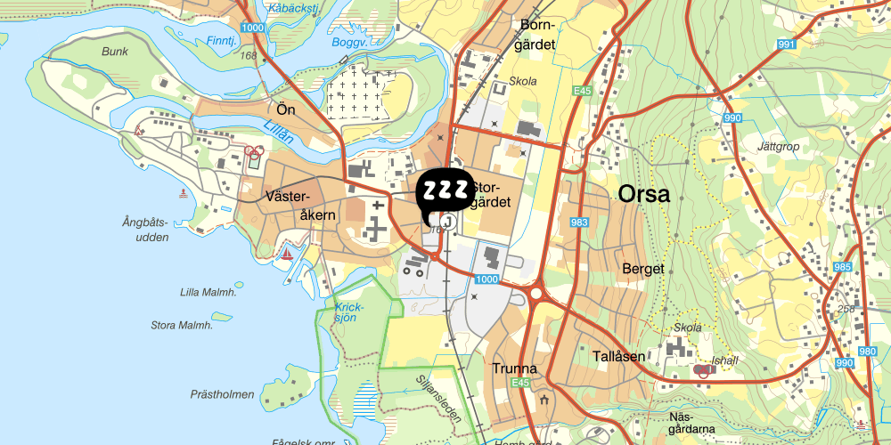 Map showing the location of Orsa Station Bed & Breakfast
