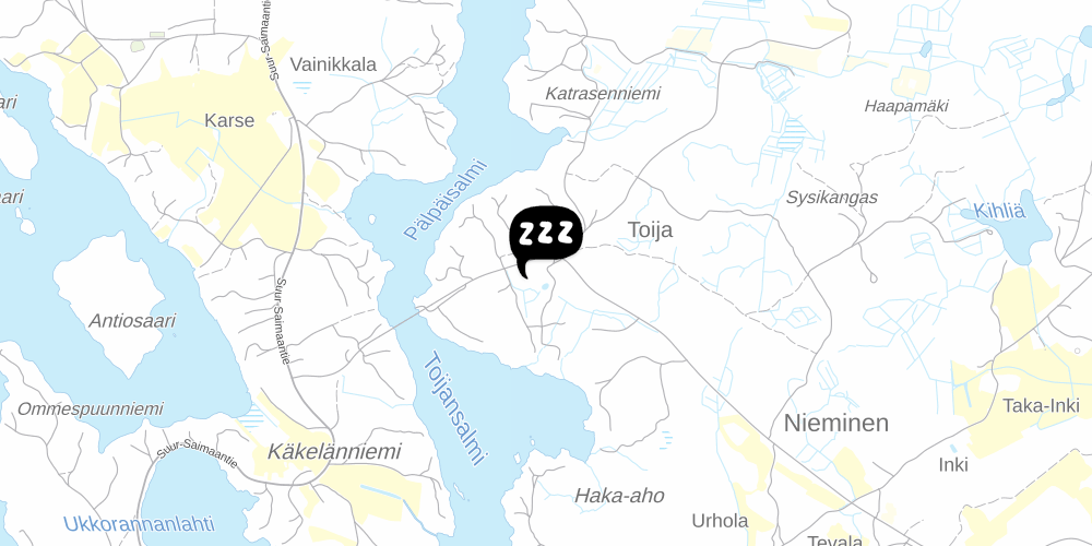 Map showing the location of Hostel Mansikka
