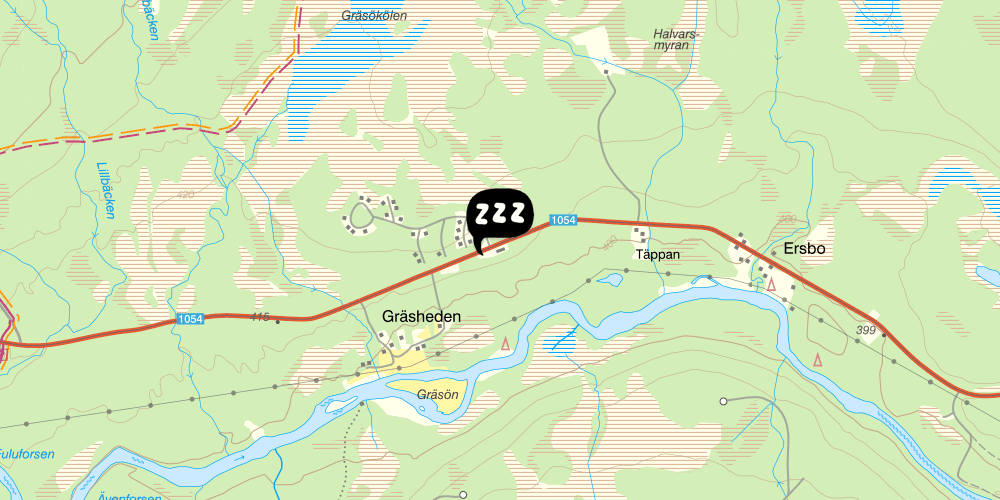 Map showing the location of STF Sälen/Gräsheden Vandrarhem