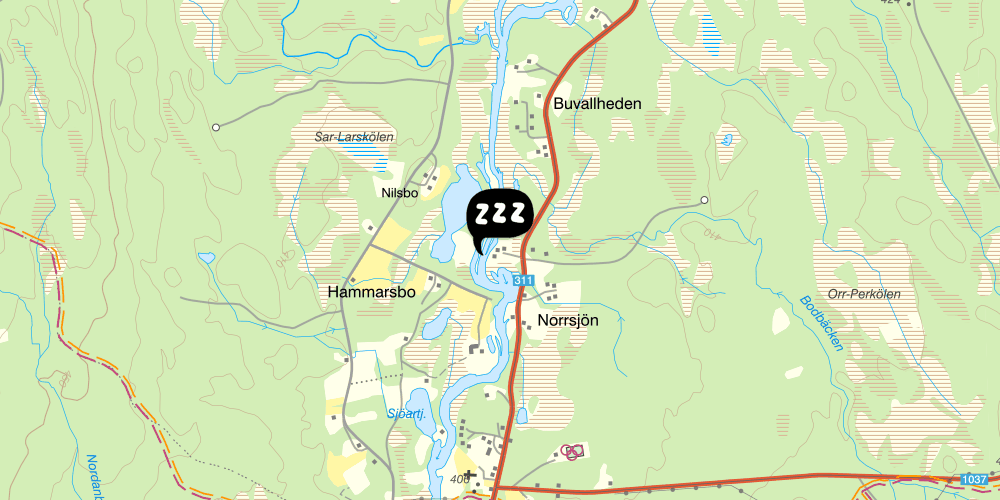 Map showing the location of Norrsjön Gästgifveri & Spa