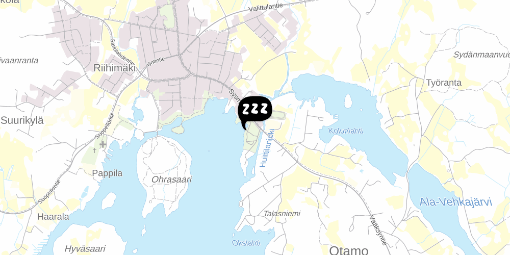 Map showing the location of Kokous- ja Lomatalo Airola (Camping sysmä)