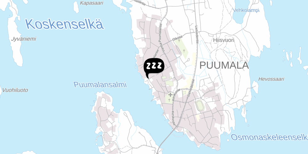 Map showing the location of Villa Saimaan Sydän
