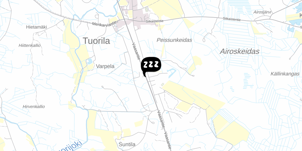Map showing the location of Hostelli Vanha Navetta