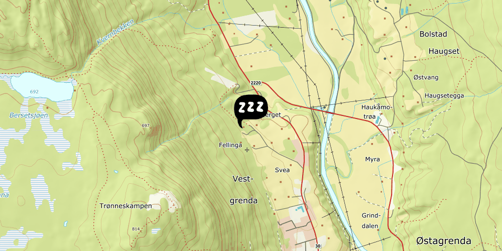 Map showing the location of Smedberget Pilegrimstun