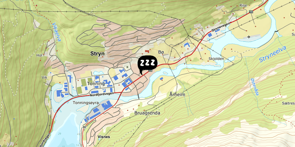Map showing the location of Stryn House - Hotel & Apartments