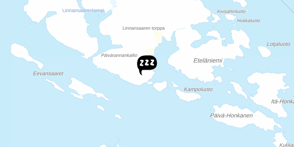 Map showing the location of Linnansaaren Ekohostelli