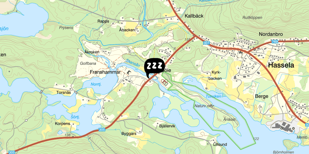 Map showing the location of Franshammars Kraftstation & Vandrarhem