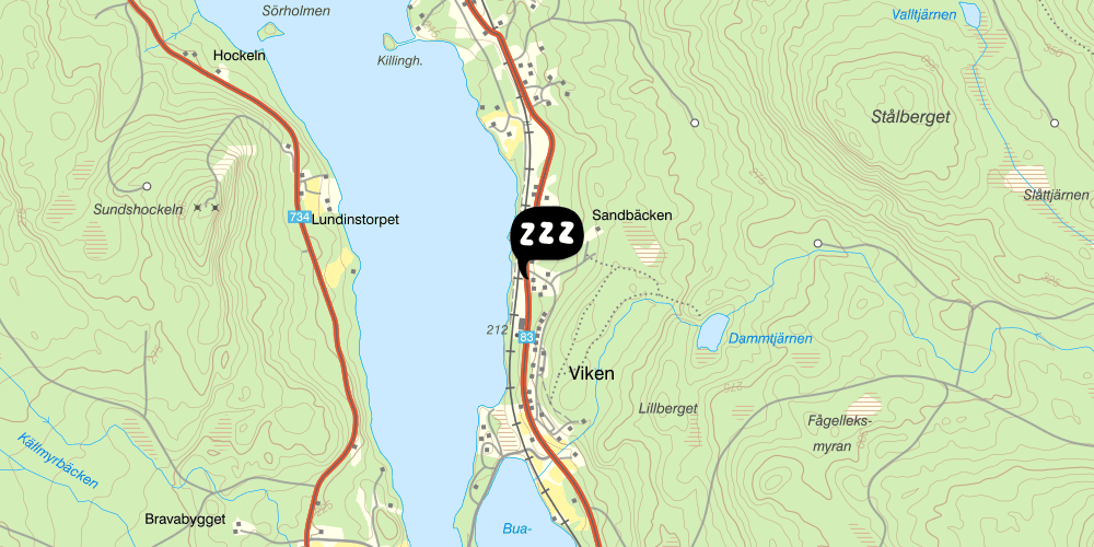 Map showing the location of Ramsjö Vandrarhem