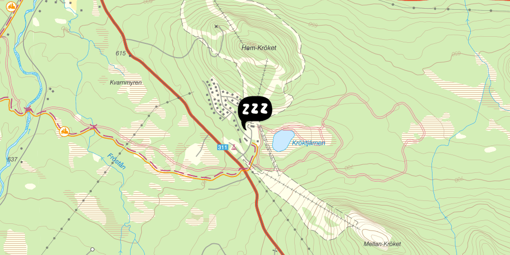 Map showing the location of STF Tännäskröket