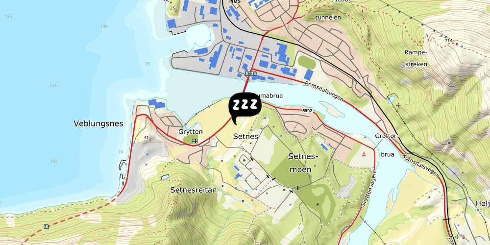 Map showing the location of Åndalsnes vandrerhjem
