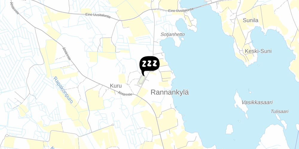 Map showing the location of Divers bed & breakfast Rannankylä
