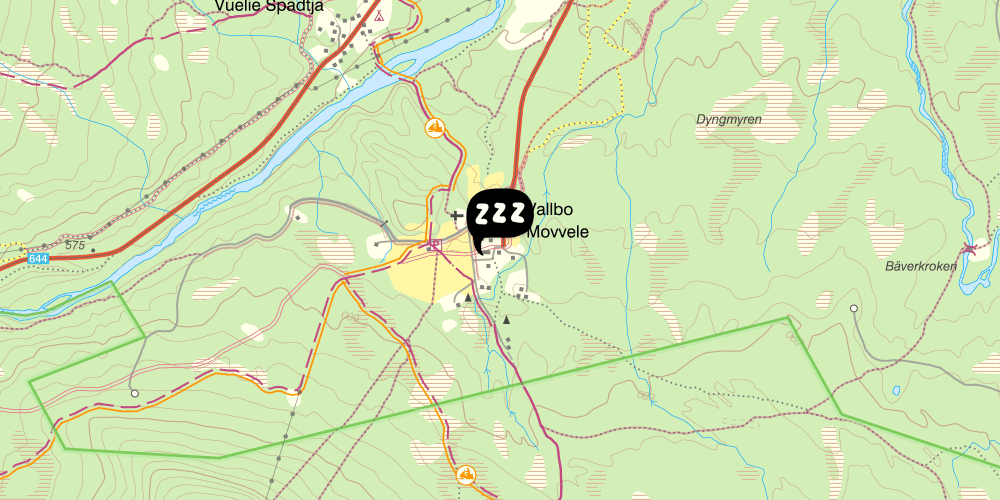 Map showing the location of Vallbo fjällgård