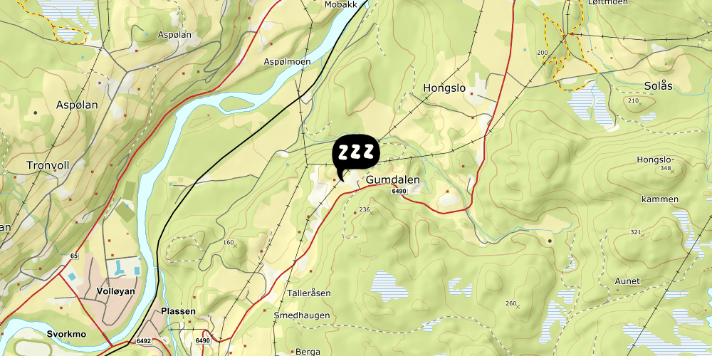 Map showing the location of Gumdal Farm