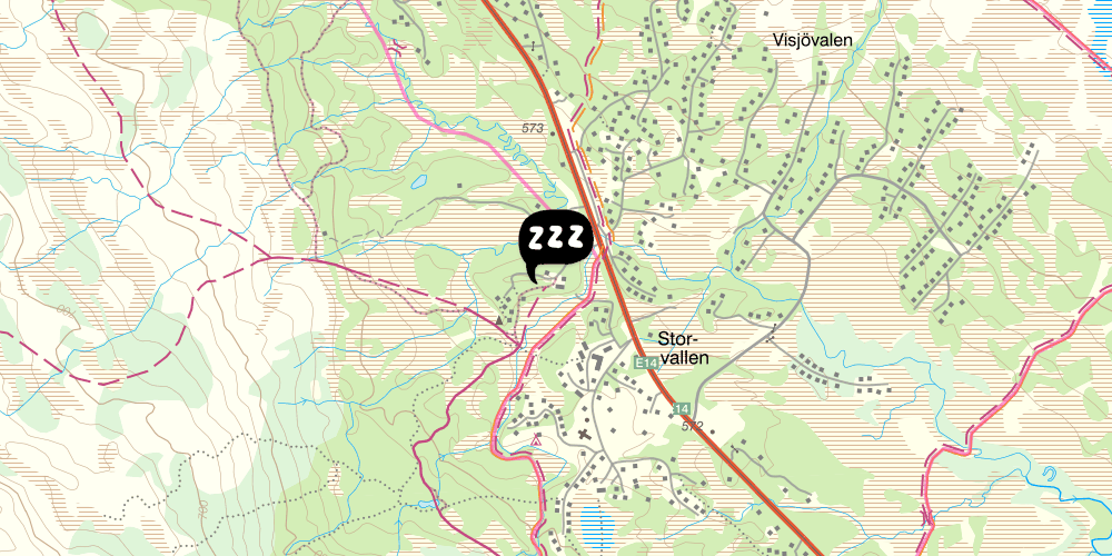Map showing the location of Storliens Fjällgård