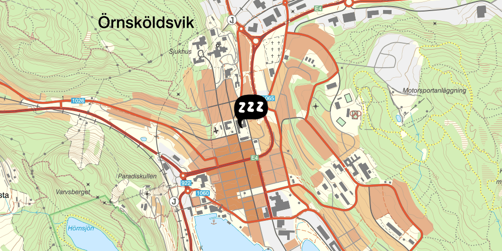 Map showing the location of Örnsköldsviks vandrarhem