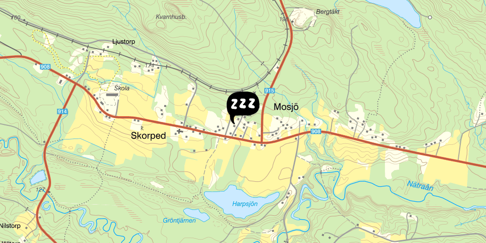 Map showing the location of Skorpeds Vandrarhem