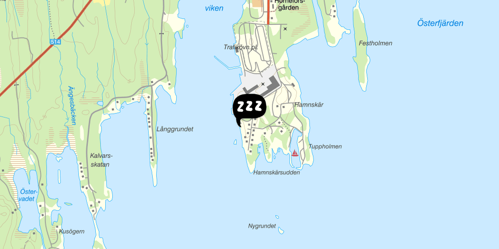 Map showing the location of Hostel Bruksgården