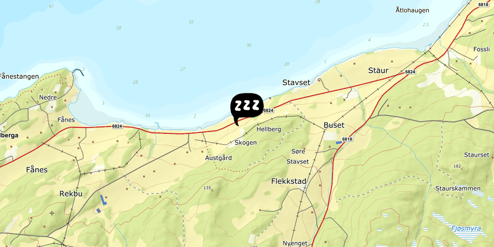 Map showing the location of Hellberg herberge