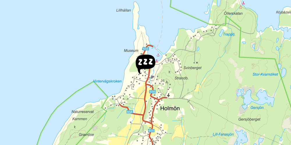 Map showing the location of Holmögården