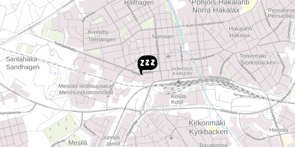 Map showing the location of Hostel400Kokkola