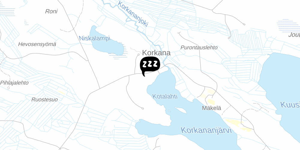 Map showing the location of Retkikeskus Peuranpolku