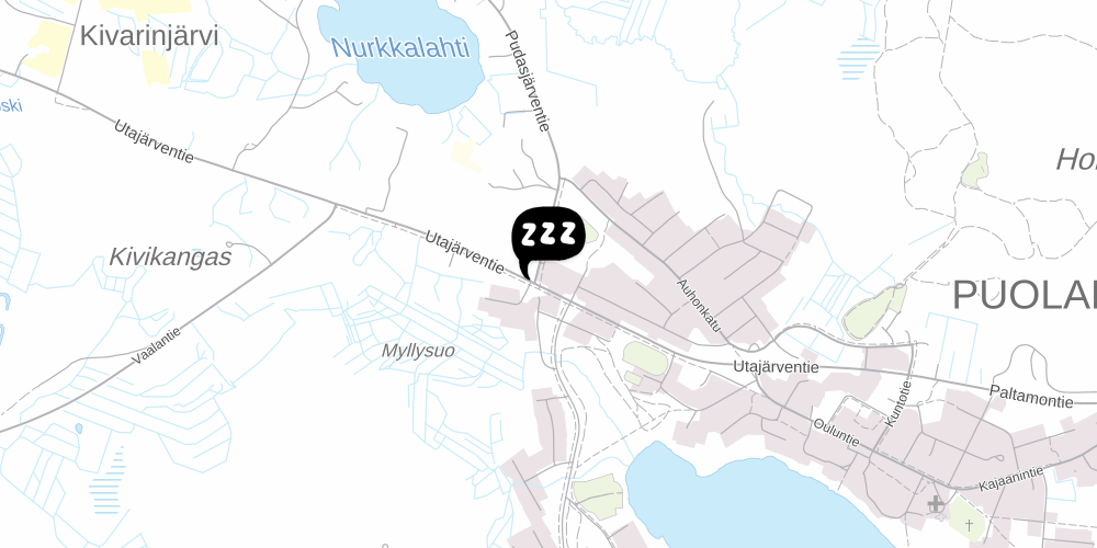 Map showing the location of Pororajan Majoitus