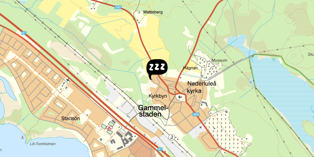 Map showing the location of Gammelstads Gästhem
