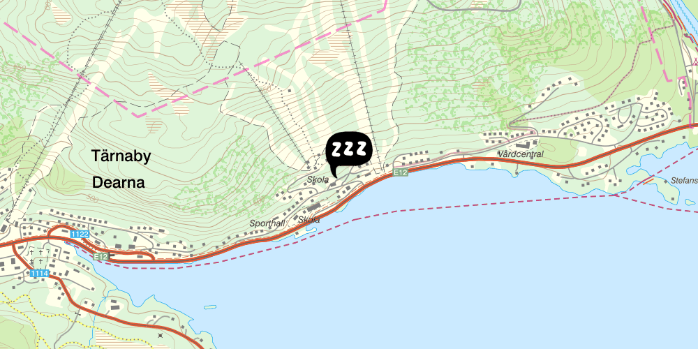 Map showing the location of Vandrarhem Tärnaby
