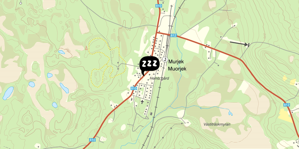 Map showing the location of Murjeks vandrarhem