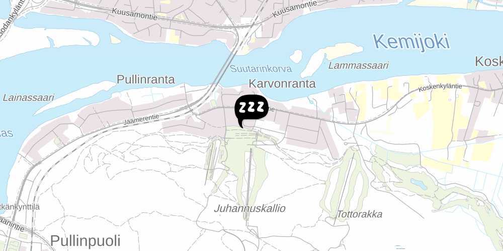 Map showing the location of Ounasvaaran Pirtit