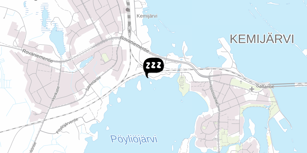 Map showing the location of Hostel Kemijärvi