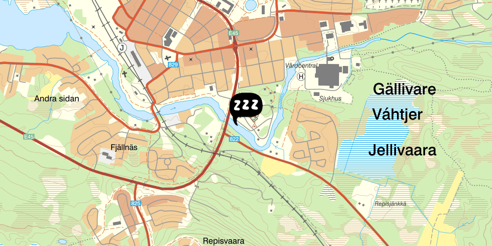 Map showing the location of Vandrarhem Youth Hostel