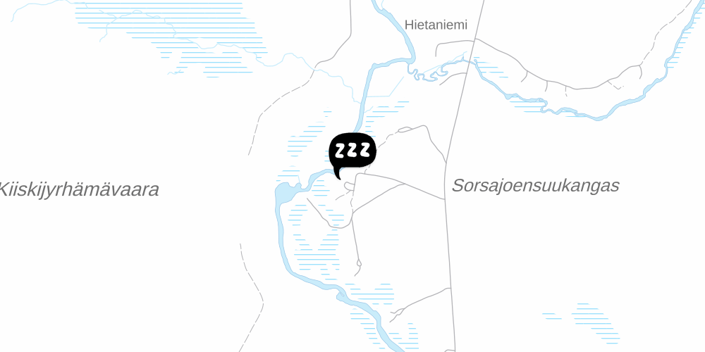 Map showing the location of Tuntsan Tunturilomat