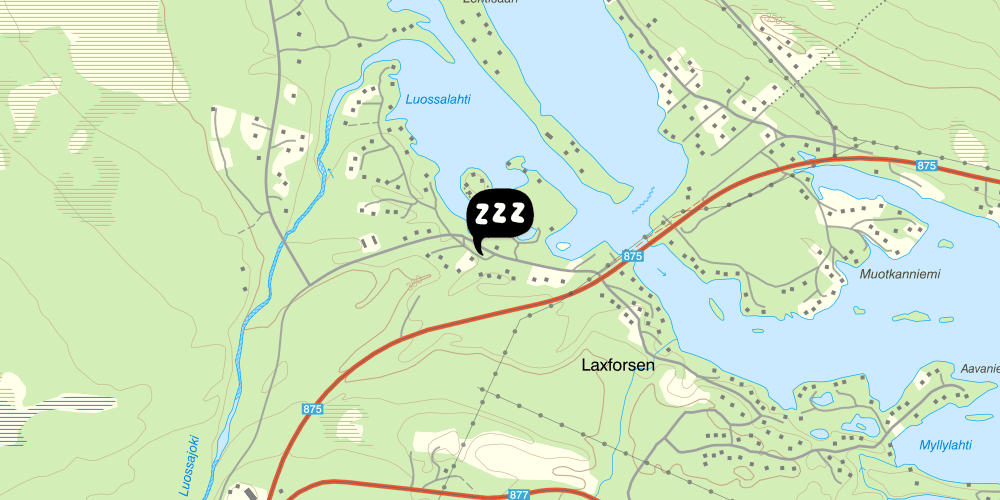 Map showing the location of Mushers Lodge